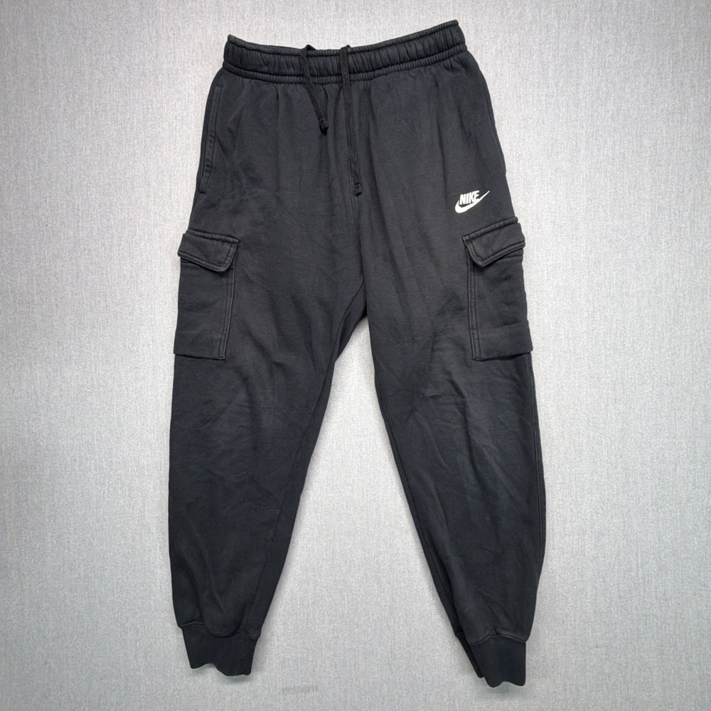 Nike Pants Mens Small Black Sportswear Club Fleece Cargo Joggers CD3129